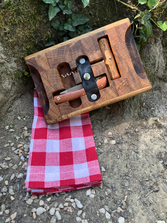 Planchinette Complète 14x21 Avec Rainure – Petite planche apéro en bois pour pique-nique